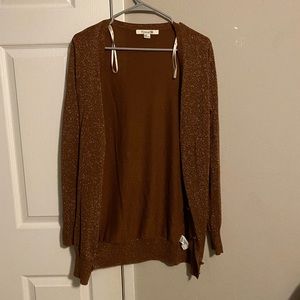 Forever 21 brown shiny cardigan